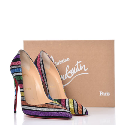 Christian Louboutin Suede Stripyglitter So Kate 120 Pumps 38 Multi 10 of 10
