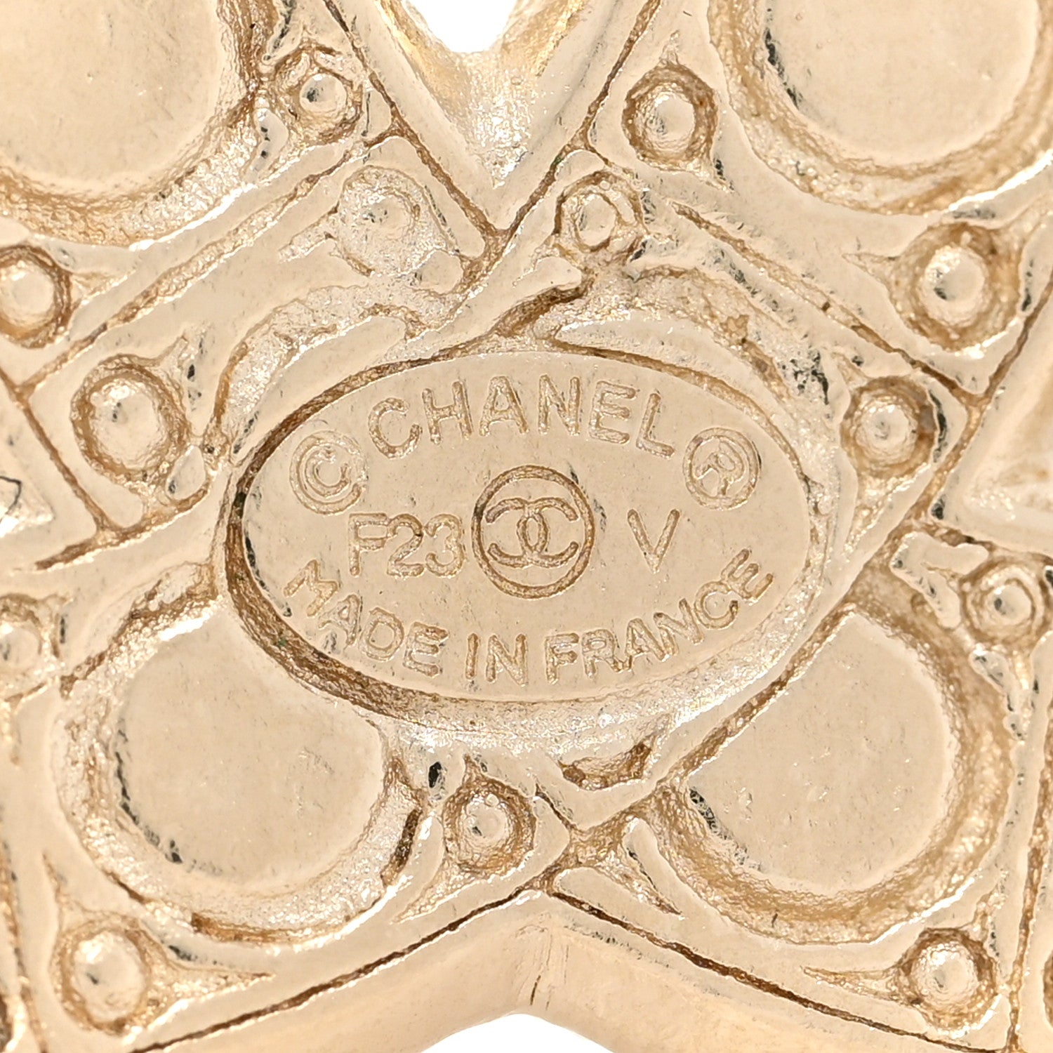 Chanel Metal Crystal Graduated Pearl CC Brooch Gold 4 of 4