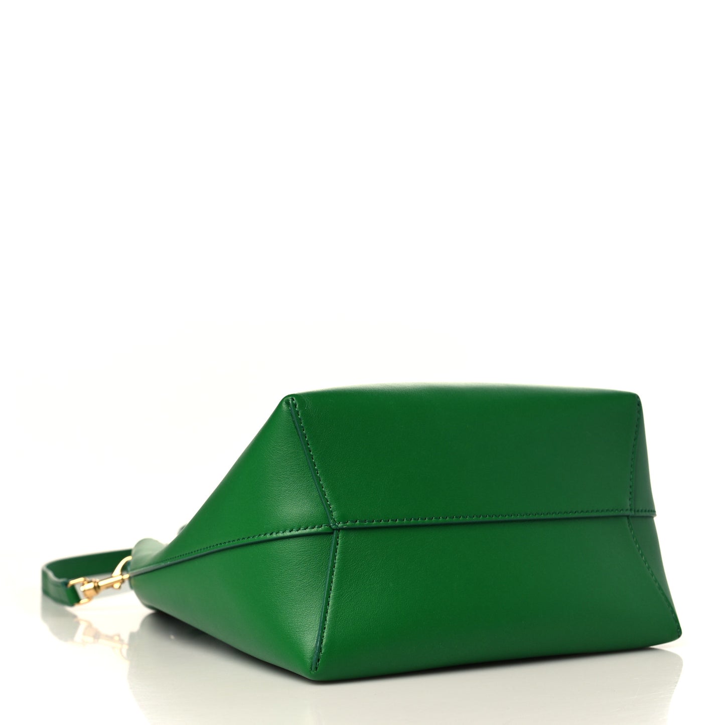 Calfskin Twist Drawstring Bucket Bag Grass