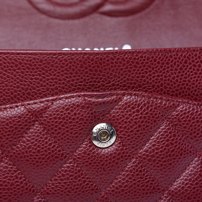 Chanel Caviar Quilted Medium Double Flap Dark Red 15 of 16