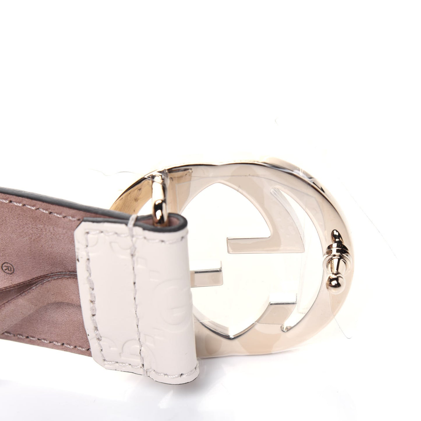 Guccissima Interlocking G 37mm Belt 85 34 Mystic White