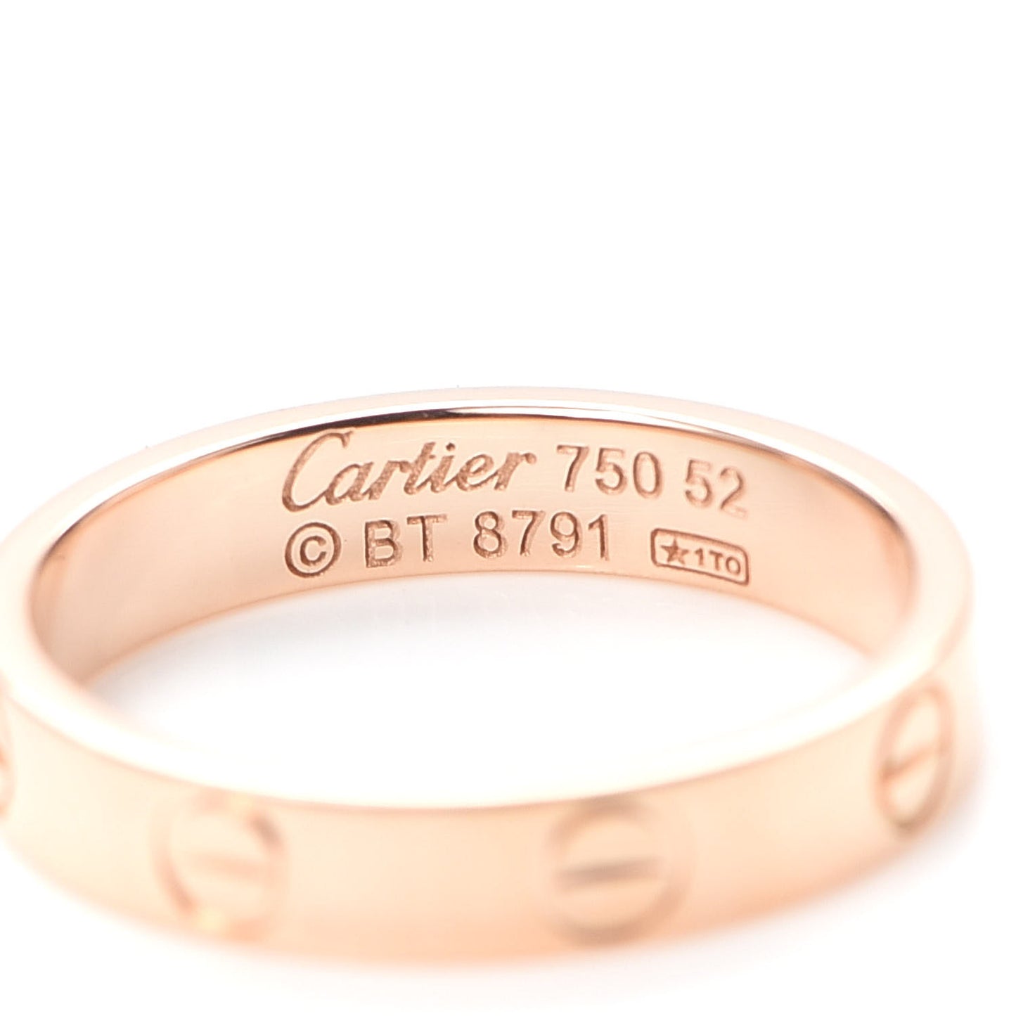 18K Pink Gold 3.5mm LOVE Wedding Band Ring 52 6
