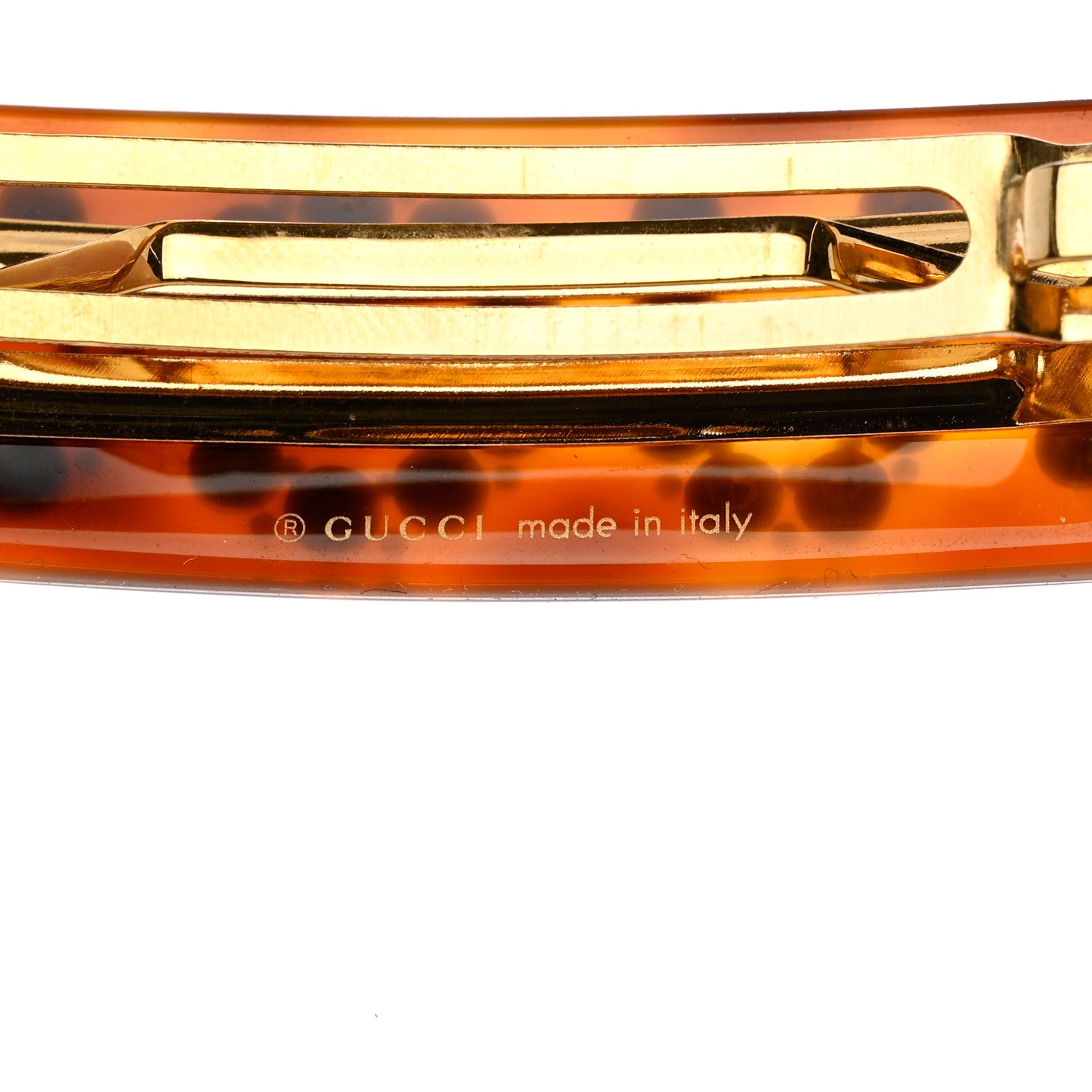 Gucci Resin Crystal Single Hair Barrette Tortoiseshell 3 of 4