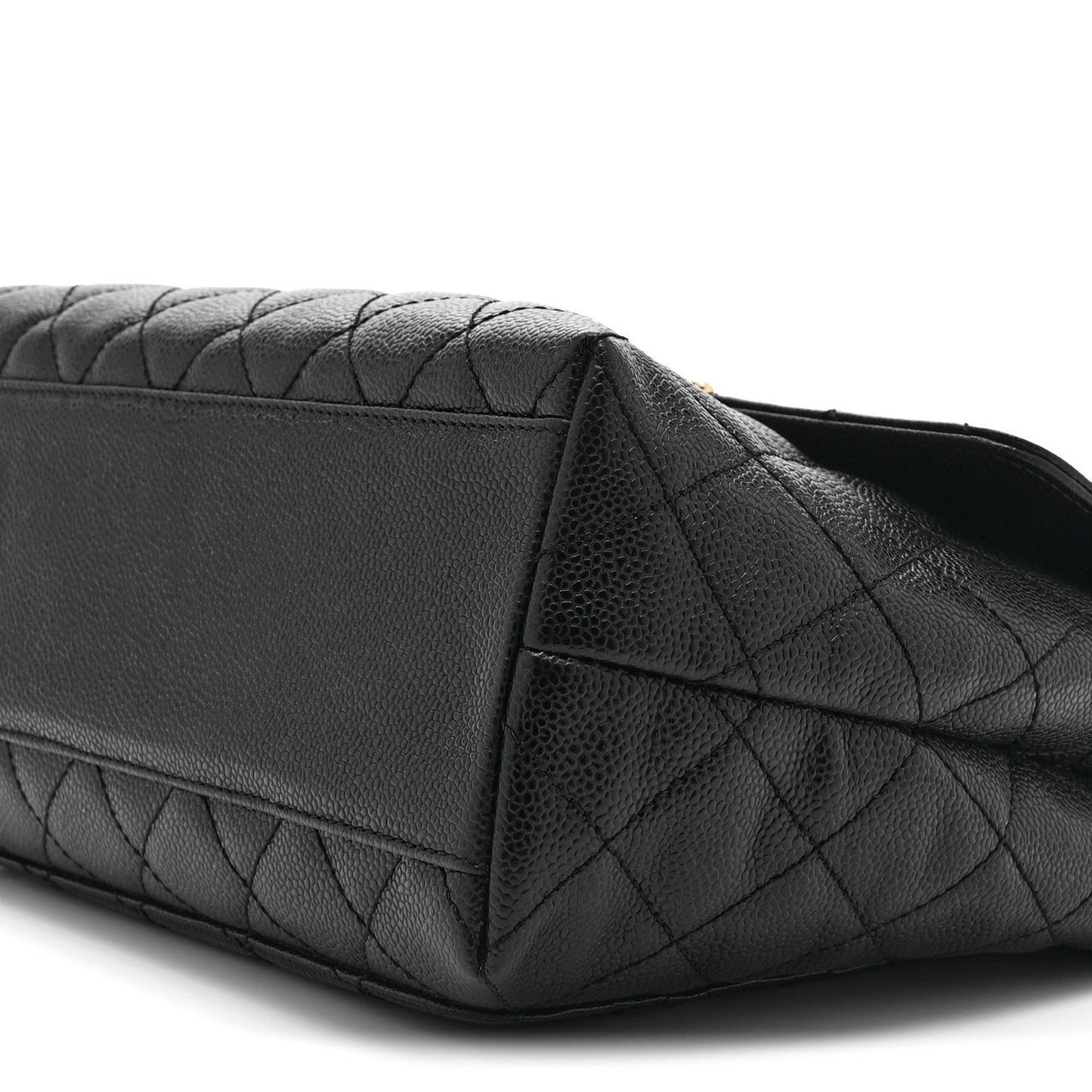 Caviar Quilted Jumbo Kelly Flap Black