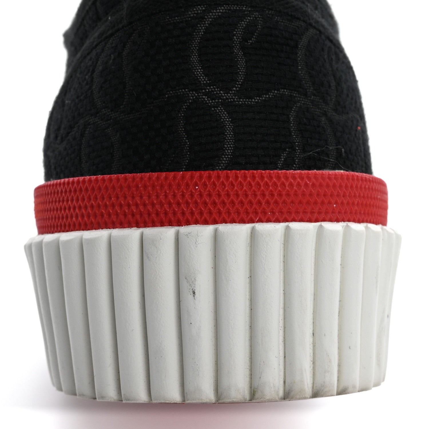 Christian Louboutin Canvas Pedro Womens Flat Sneakers 37 Black Red 9 of 13