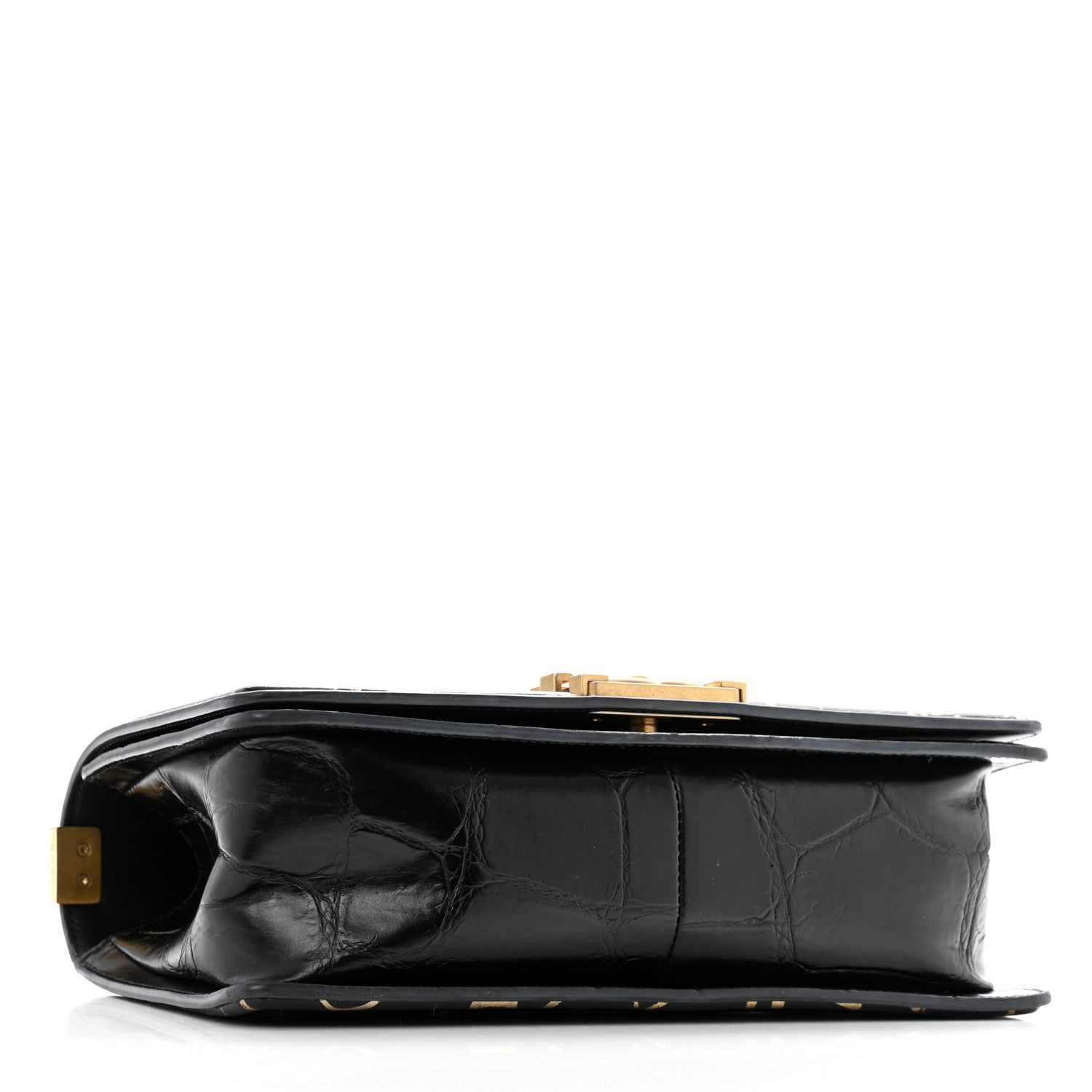 Chanel Calfskin Crocodile Embossed Graffiti Cocodile Medium Boy Flap Black 4 of 15
