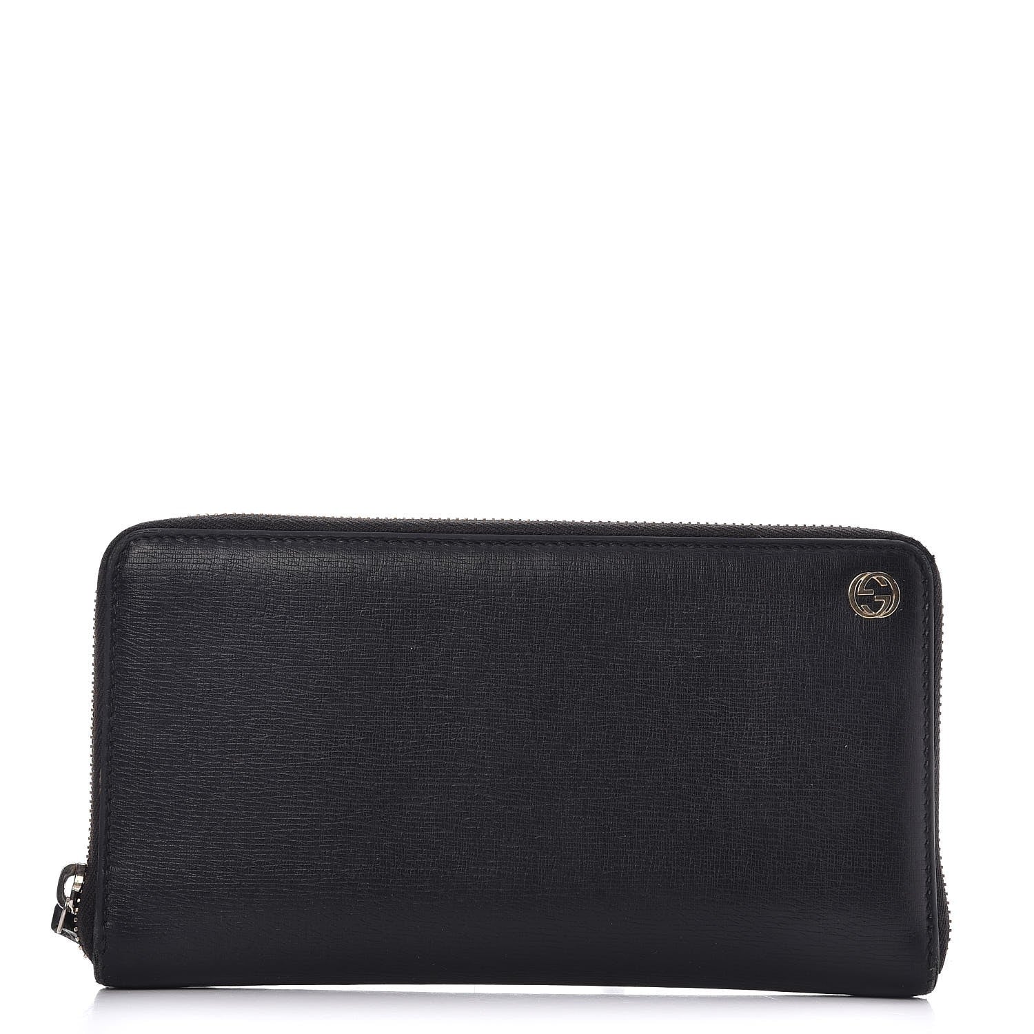 Gucci Calfskin GG Zip Around Wallet Black 1 of 9