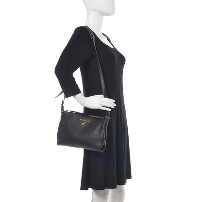 Prada Vitello Daino Crossbody Bag Black 2 of 10