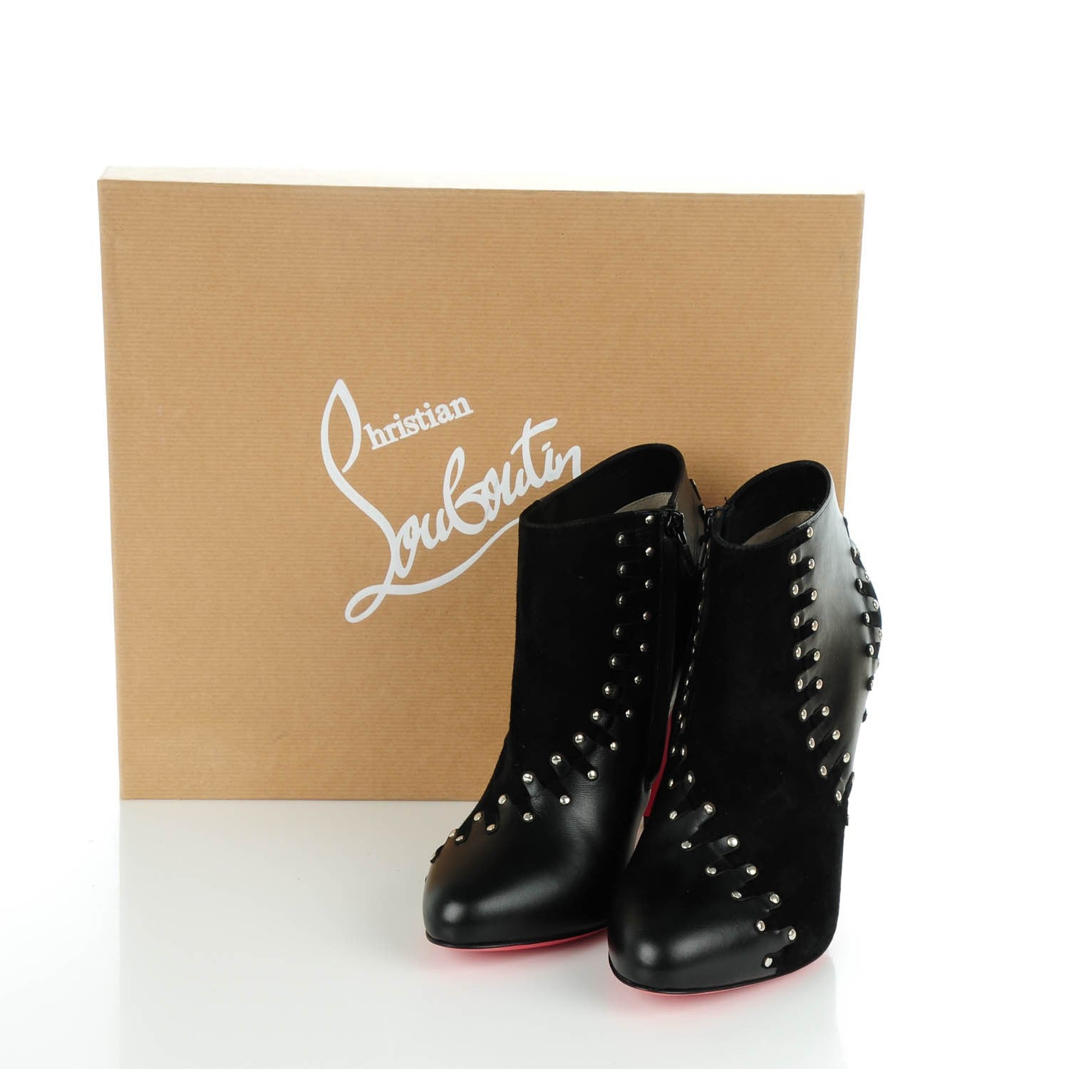 Christian Louboutin Veau Velours Shiny Calf Volvotico 100 Booties 38.5 Black 7 of 8