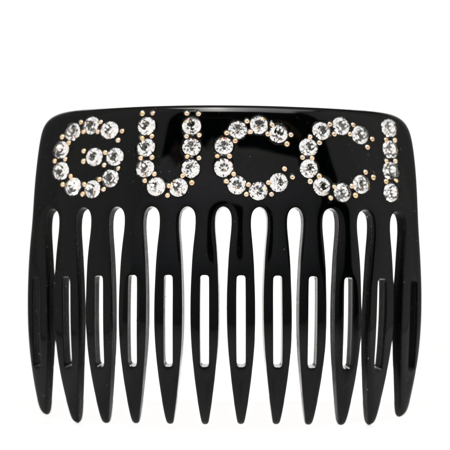 Resin Crystal Hair Comb Black