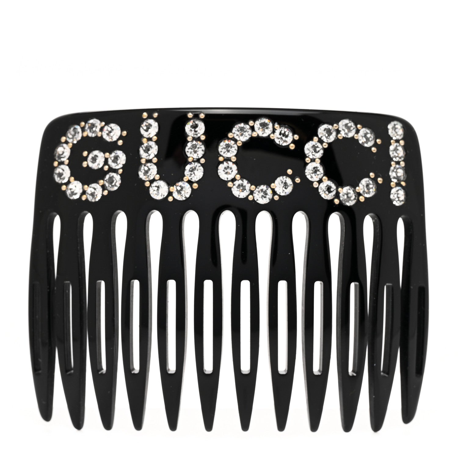 Gucci Resin Crystal Hair Comb Black 1 of 4