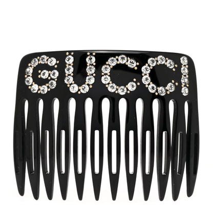 Gucci Resin Crystal Hair Comb Black 1 of 4