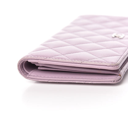 Chanel Lambskin Quilted Yen Wallet Lilac 8 of 14