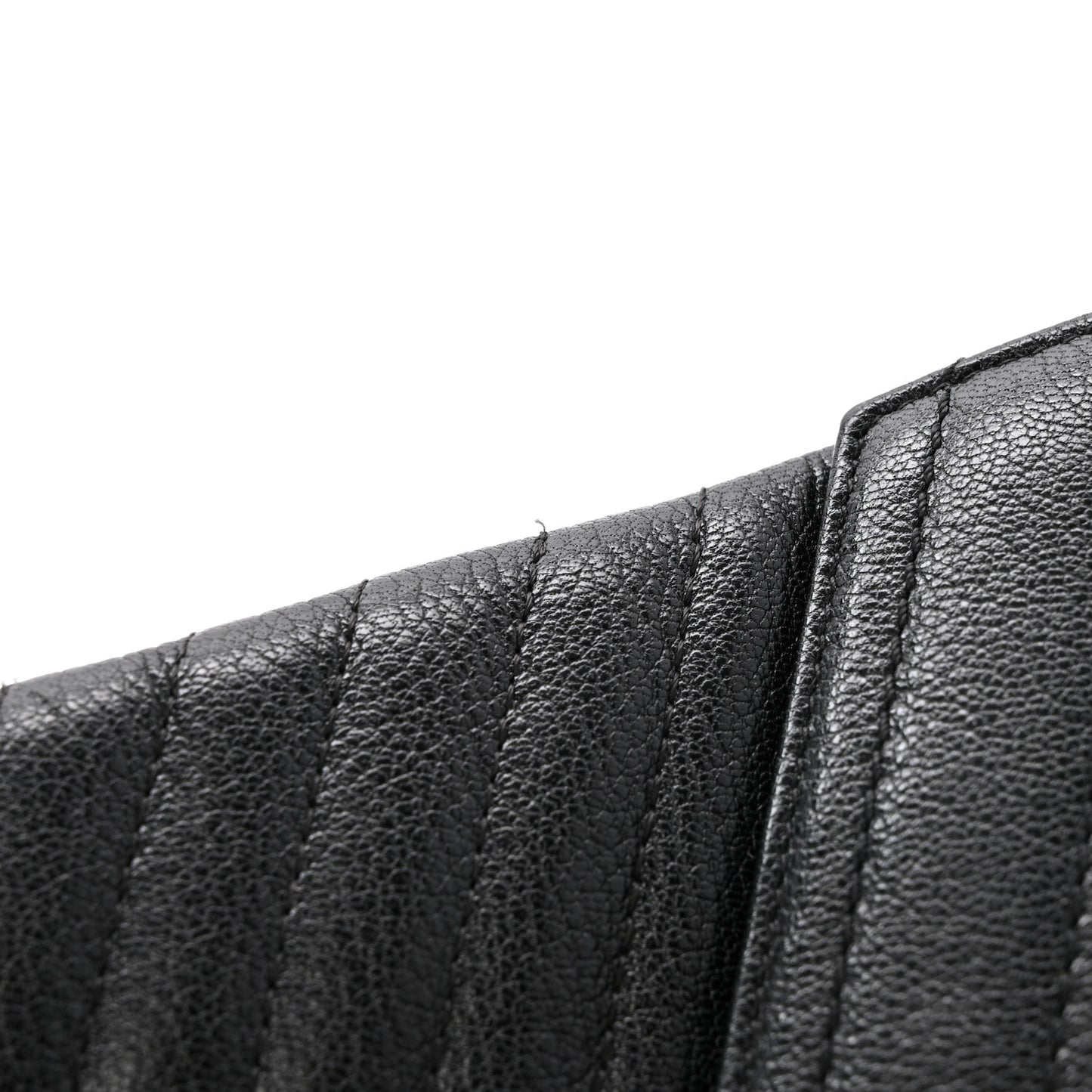 Sheepskin Chevron Quilted Small Envelope Clutch Black