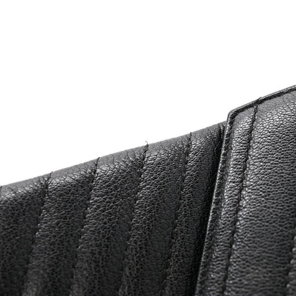 Chanel Sheepskin Chevron Quilted Small Envelope Clutch Black 10 of 11