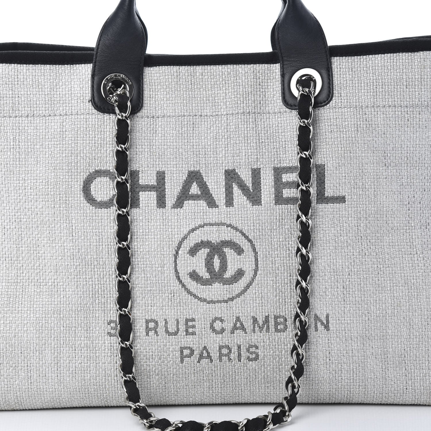 Chanel Canvas Deauville Large Tote Grey 8 of 10