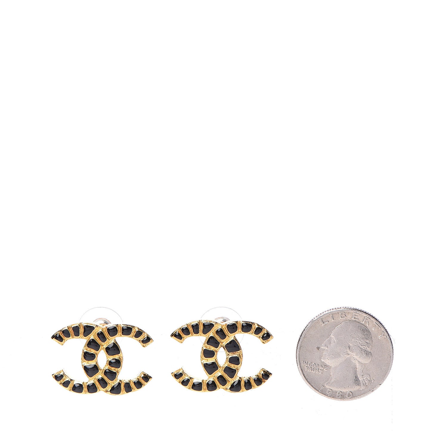 Resin Along The Nile CC Earrings Gold Black