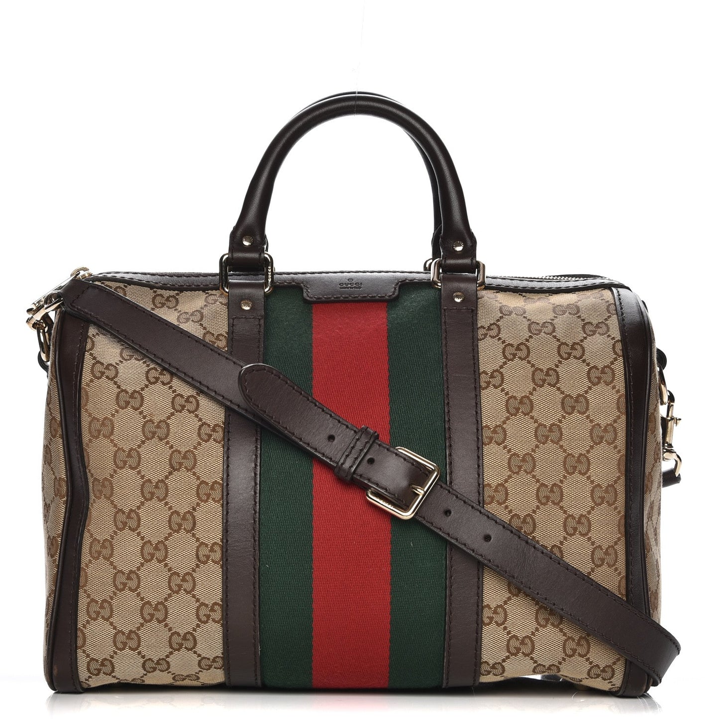 Monogram Vintage Web Medium Boston Dark Brown