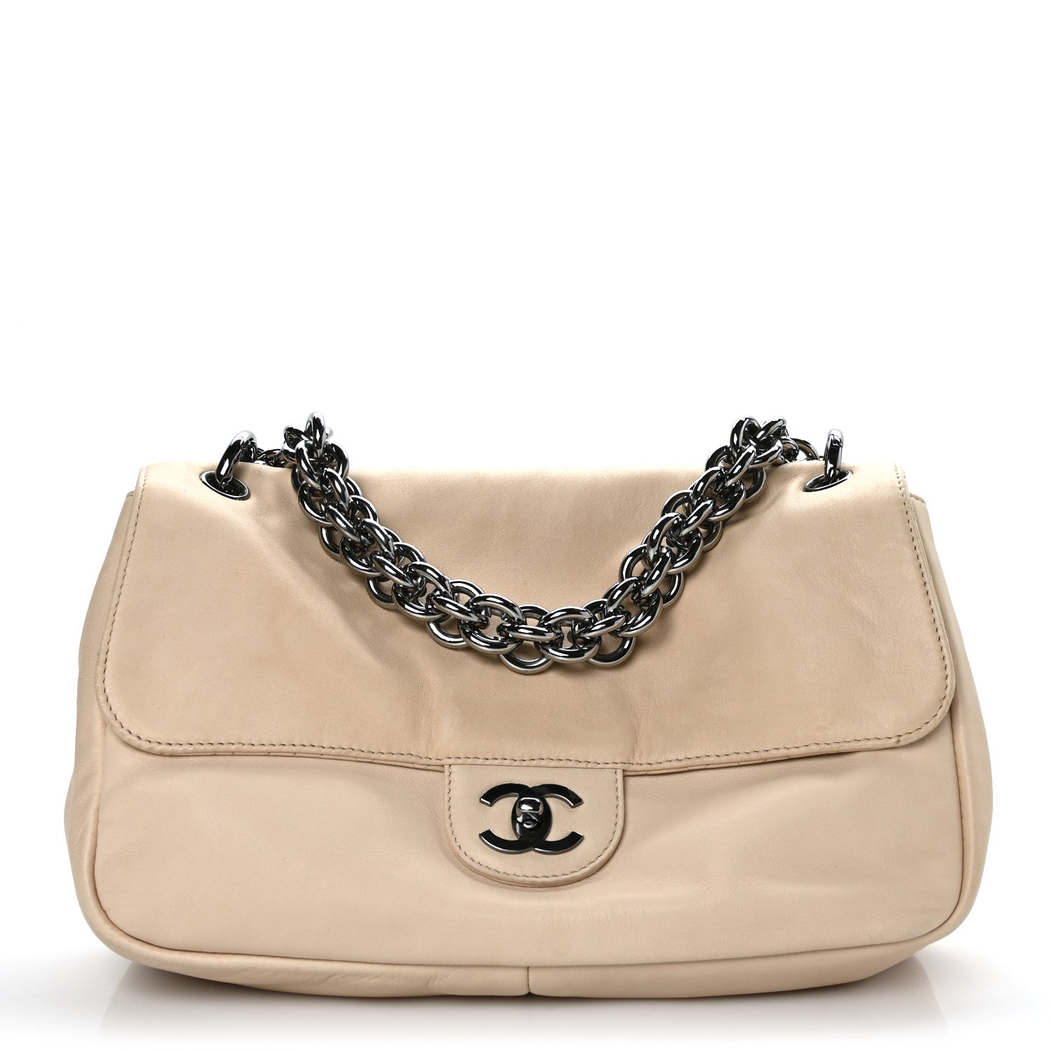 Chanel Lambskin Medium Soft and Chain Flap Beige 1 of 11