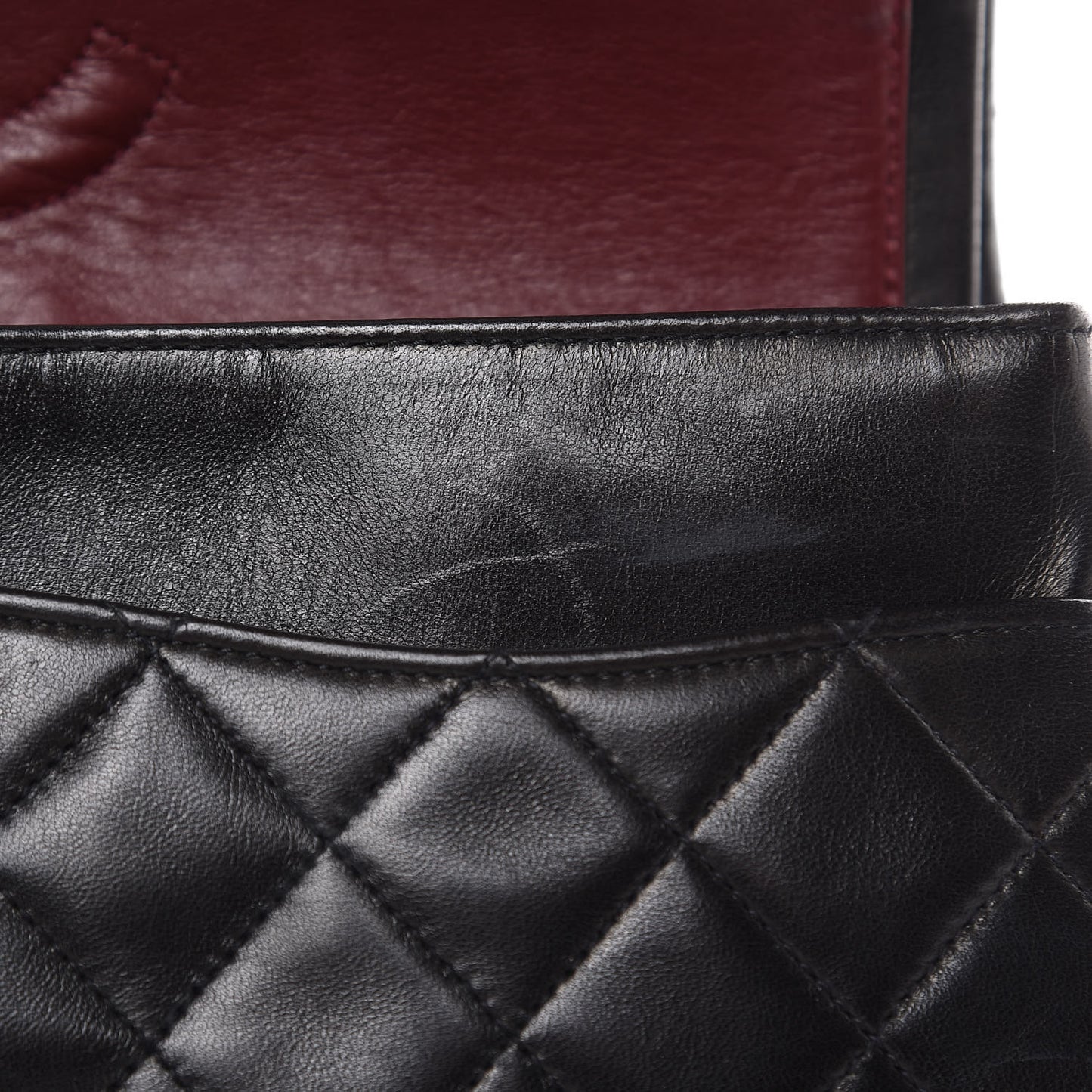 Lambskin Quilted Medium Double Flap Black