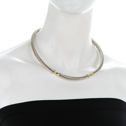 David Yurman Sterling Silver 14K Yellow Gold 7mm Metro Cable Classics Necklace 2 of 4