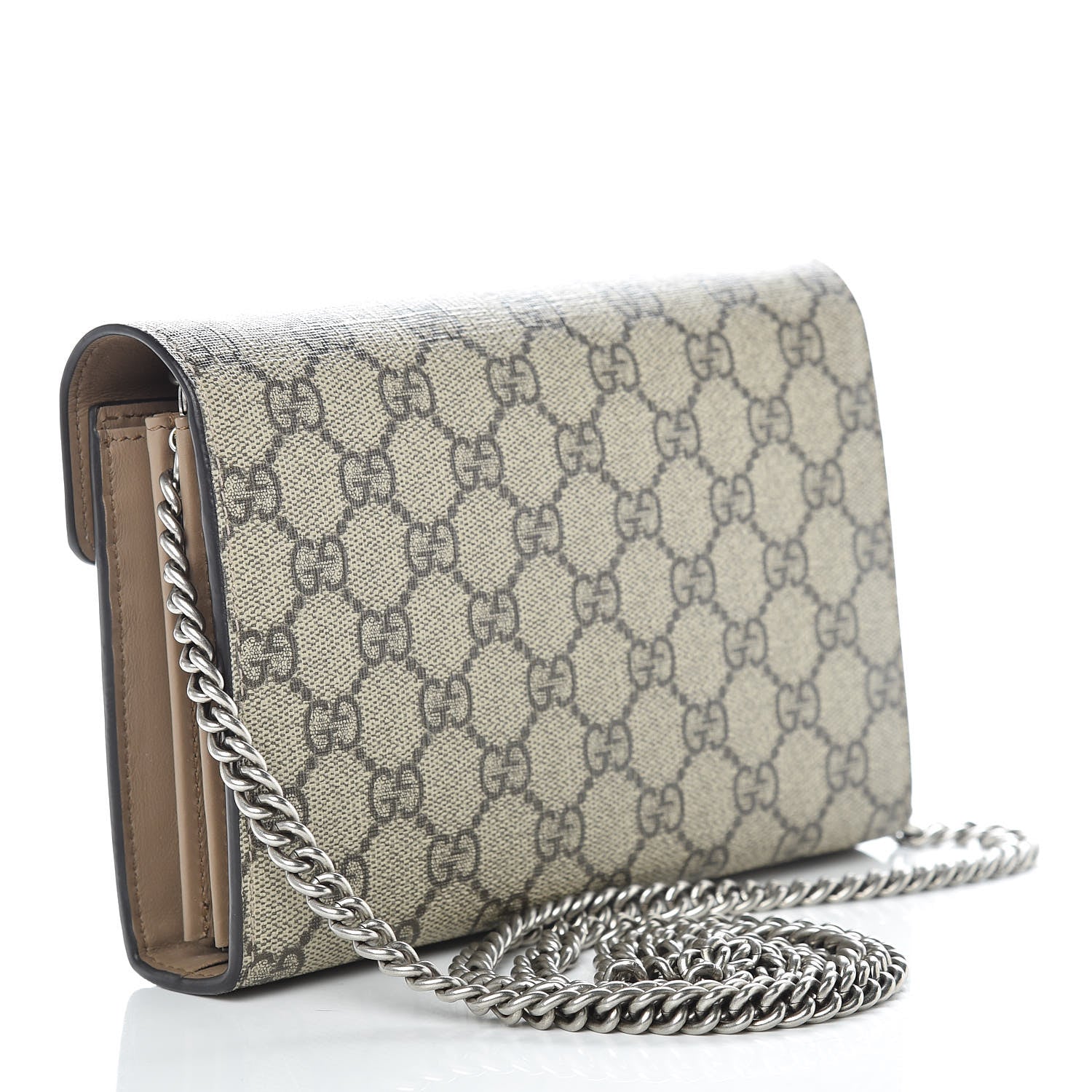 Gucci GG Supreme Monogram Mini Dionysus Chain Wallet Beige Taupe 2 of 12