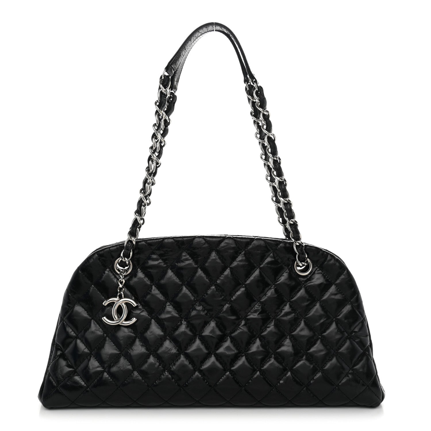 Chanel Glazed Calfskin Quilted Medium Just Mademoiselle Black 1 of 10