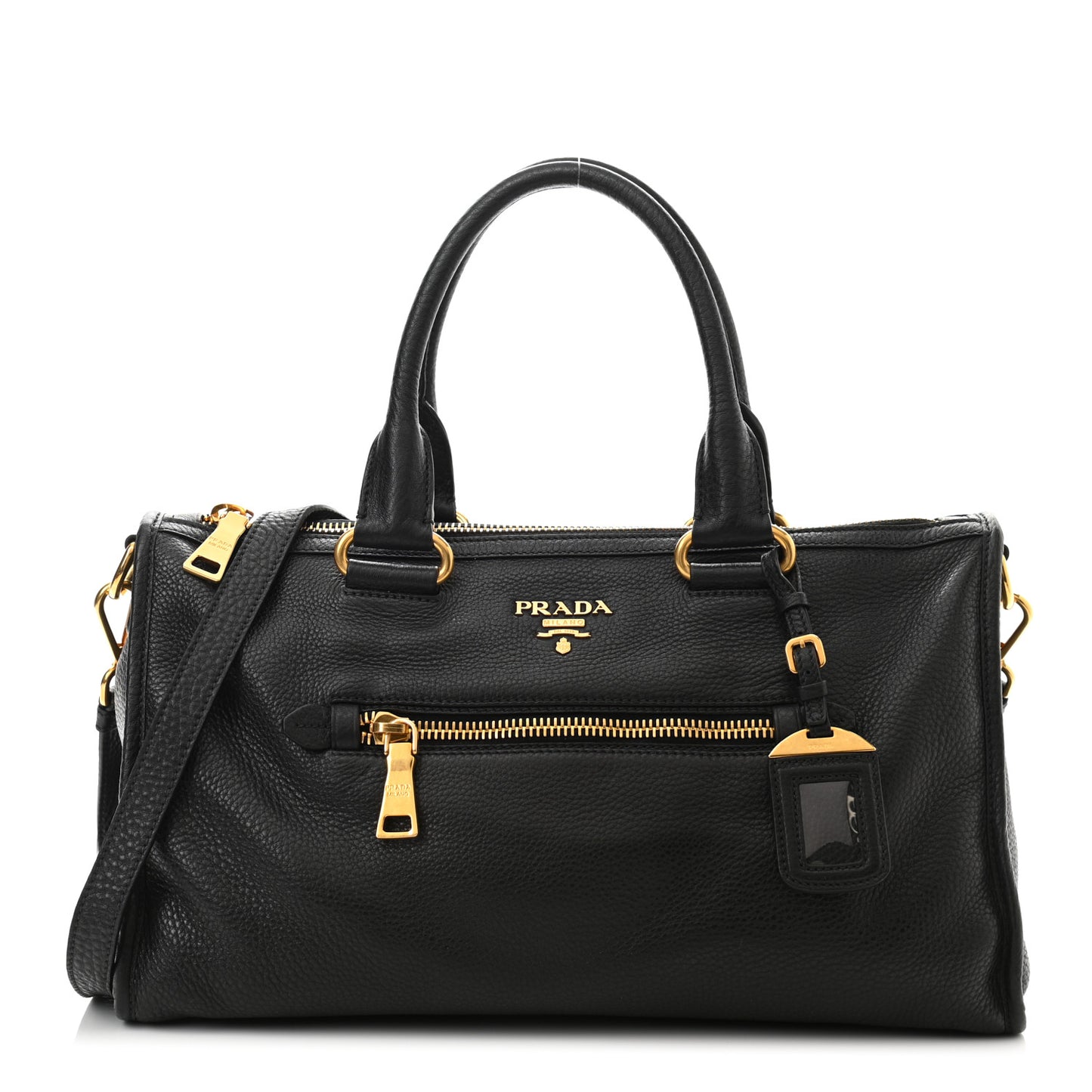 Vitello Daino Shopping Satchel Black