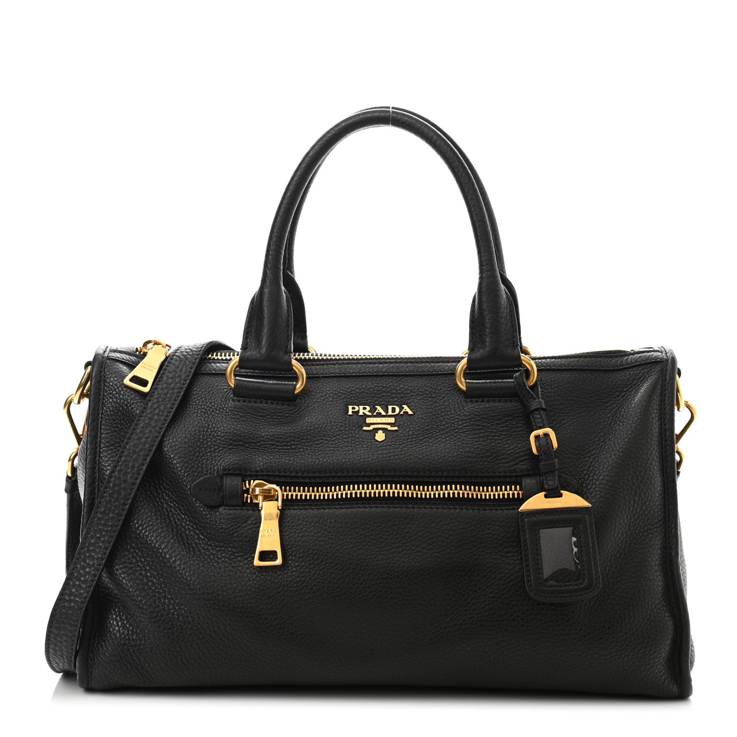 Prada Vitello Daino Shopping Satchel Black 1 of 10