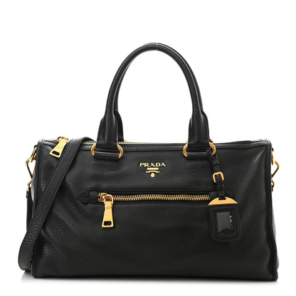 Prada Vitello Daino Shopping Satchel Black 1 of 10