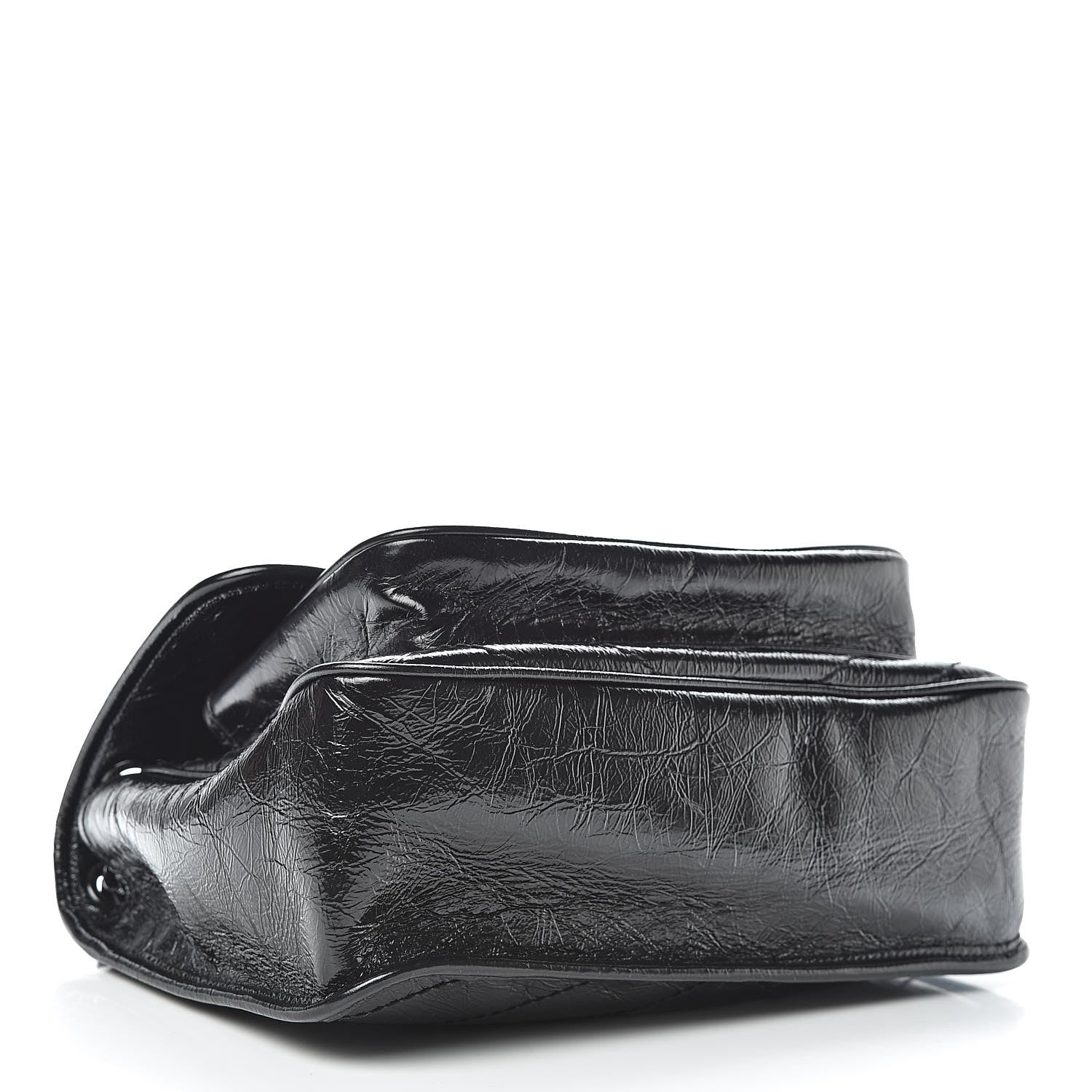 Saint Laurent Crinkled Calfskin Matelasse Monogram Medium Niki Chain Satchel Black 4 of 10