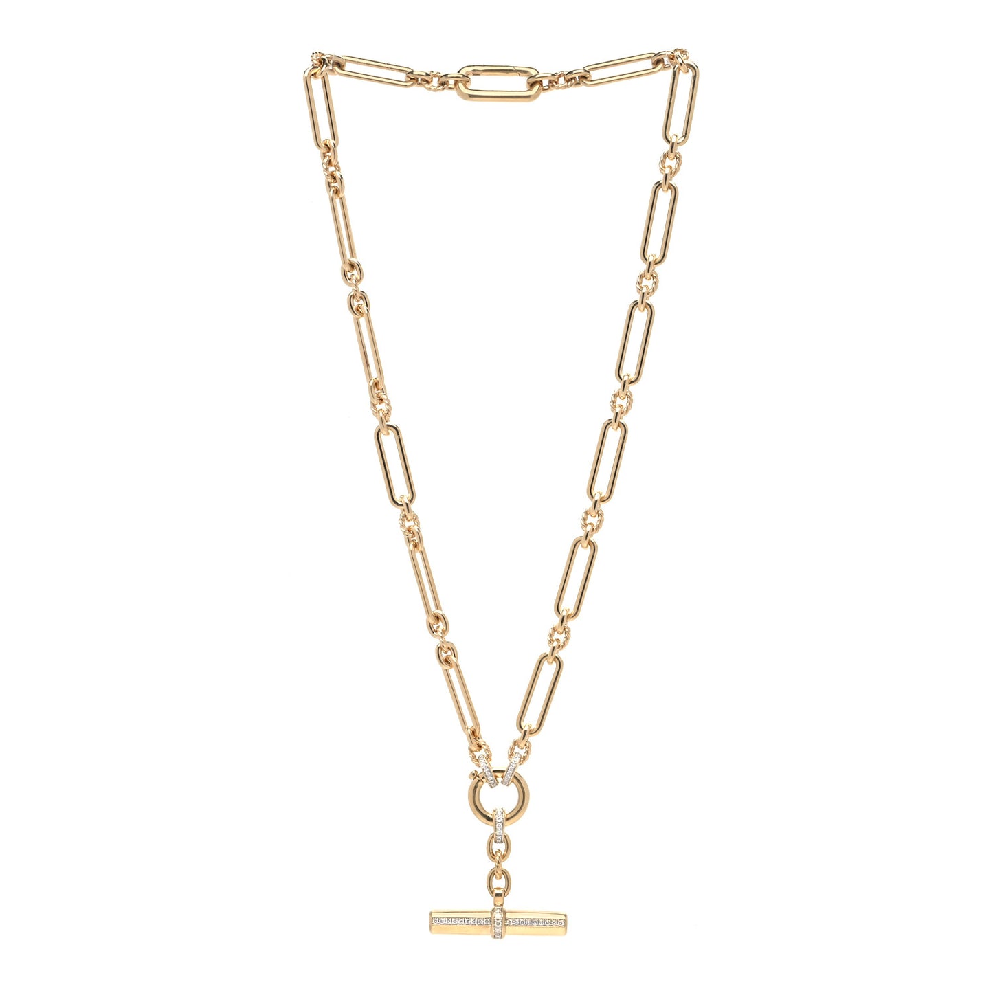 18K Yellow Gold Diamond Lexington Chain Toggle Necklace