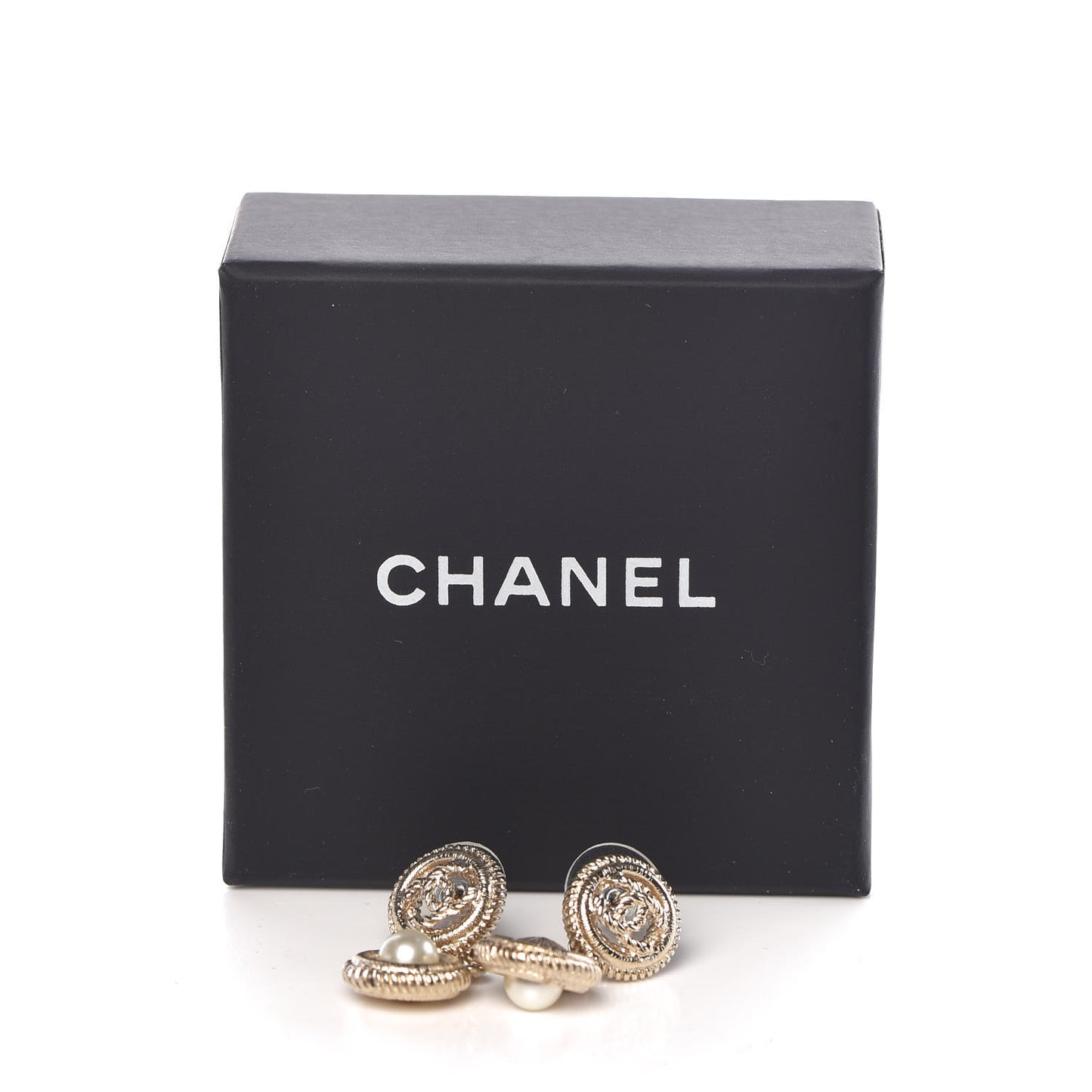 Pearl CC Drop Earrings Gold Pearly White
