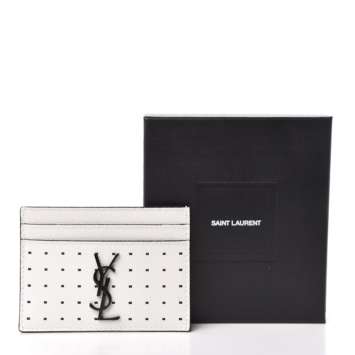 Grain De Poudre Matelasse Dotted Squares Card Case White