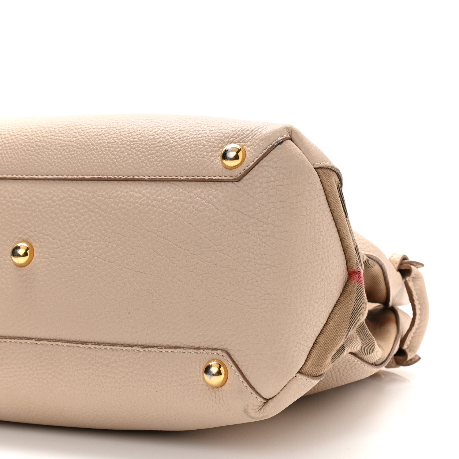Burberry Derby Calfskin House Check Medium Banner Tote Beige 12 of 12