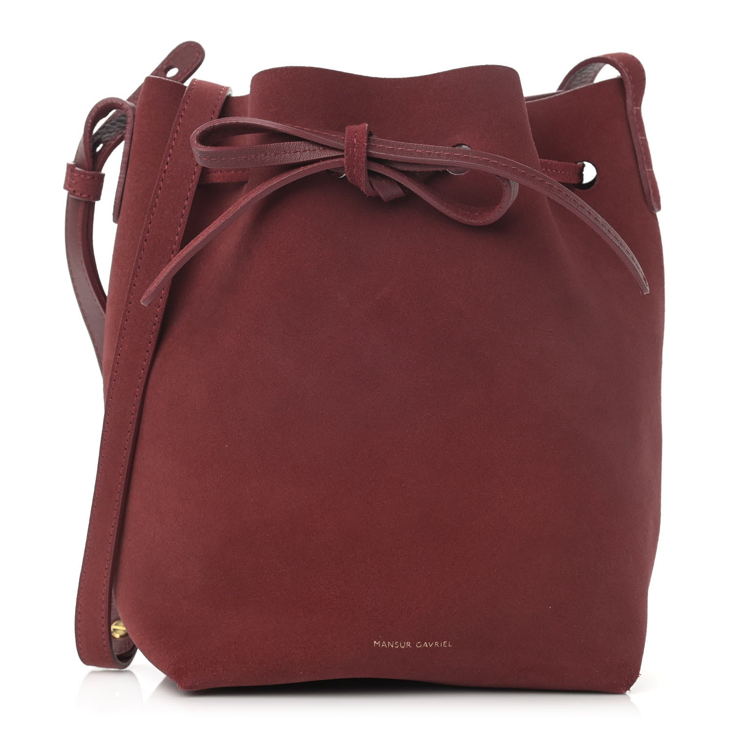 Mansur Gavriel Suede Mini Bucket Bag Rococo 1 of 12