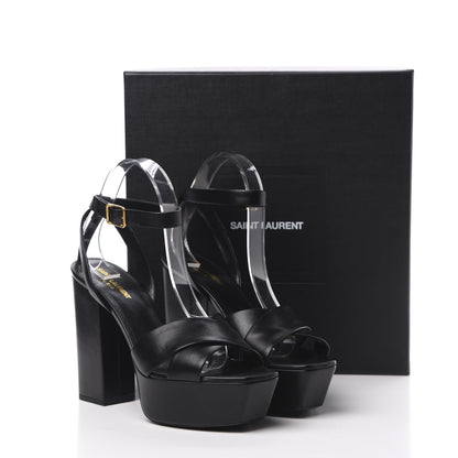 Saint Laurent Calfskin Farrah 80 Platform Sandals 40.5 Black 8 of 8