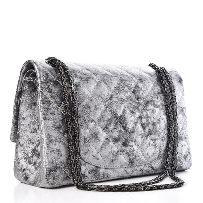 Chanel Metallic Caviar Quilted 2.55 Reissue 226 Flap Silver Black 3 of 7