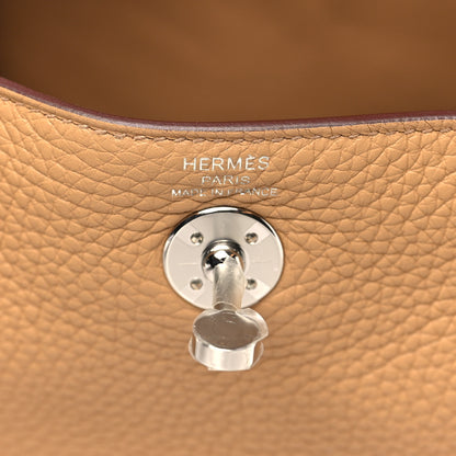 Hermes Taurillon Clemence Mini Lindy 20 Biscuit 6 of 11