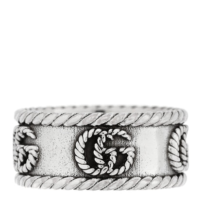 Gucci Sterling Silver Torchon GG Marmont Ring 54 7 1 of 6