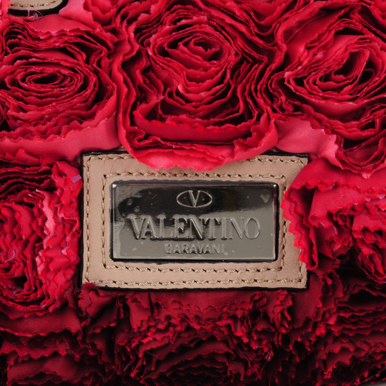 Valentino Garavani Silk Rosier Small Tote Pink Red 7 of 8
