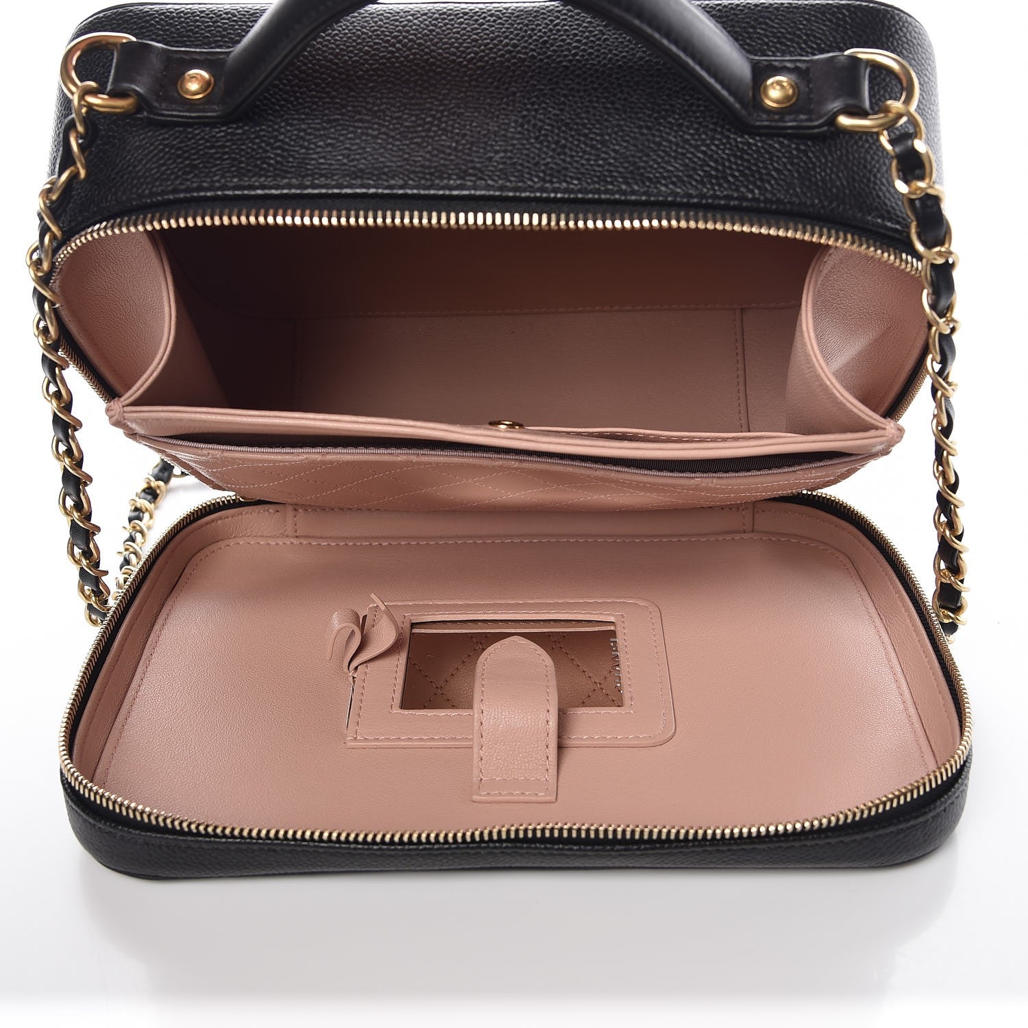 Chanel Caviar Quilted Large CC Filigree Vanity Case Black 5 of 7