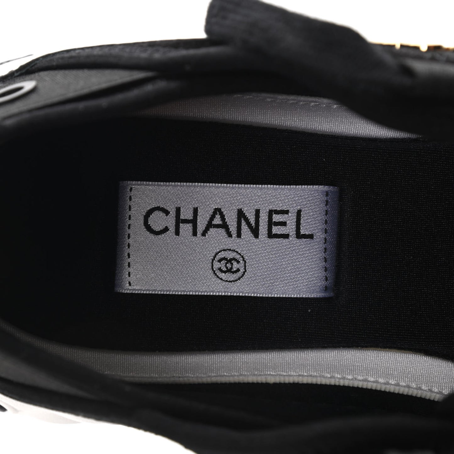 Velvet Calfskin Mixed Fibers CC Sneakers 40.5 Black