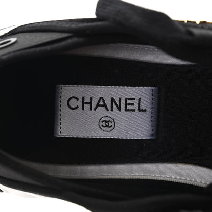 Chanel Velvet Calfskin Mixed Fibers CC Sneakers 40.5 Black 7 of 8