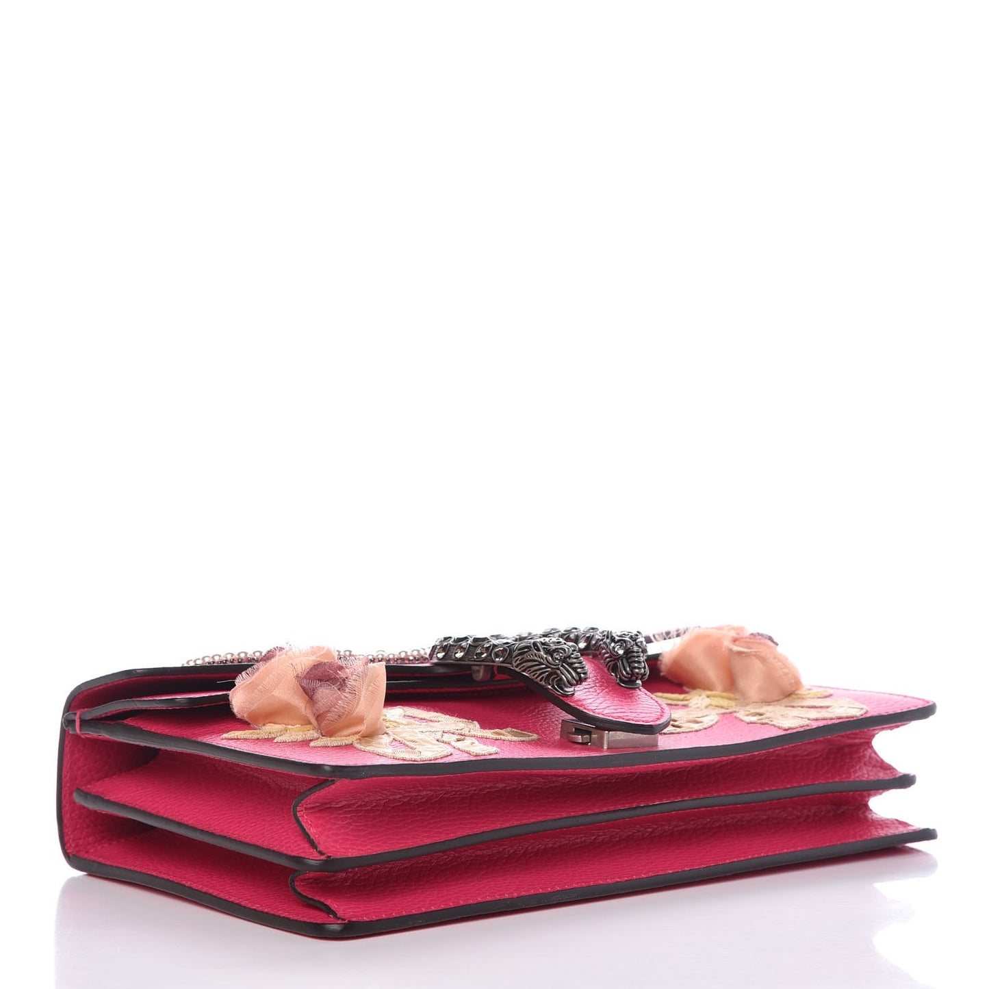 Pebbled Calfskin Embellished Guccify Small Dionysus Shoulder Bag Rosa