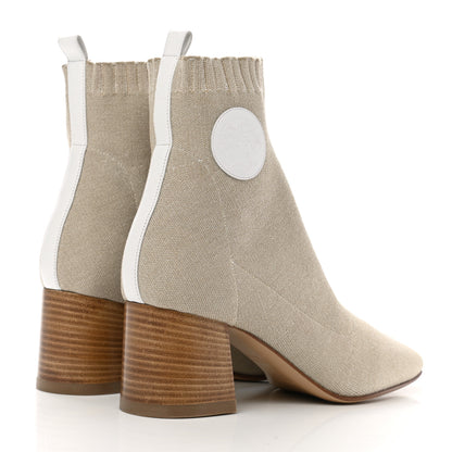 Hermes Knit Calfskin Volver 60 Ankle Boots 38 Nocciola 4 of 9