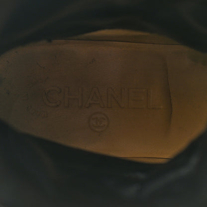 Chanel Calfskin Quilted Boots 37 Black 7 of 12