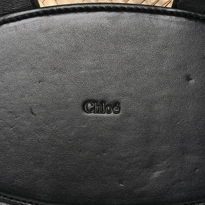 Chloe Raffia Smooth Calfskin Medium Sense Basket Black 6 of 9