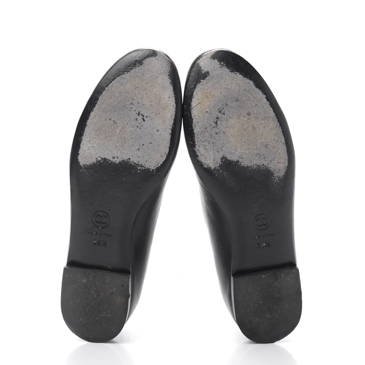 Chanel Enamel Pearl Crystal Lambskin Womens CC Mocassin Loafers 36.5 Black 5 of 10