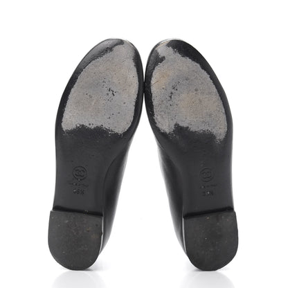 Chanel Enamel Pearl Crystal Lambskin Womens CC Mocassin Loafers 36.5 Black 5 of 10
